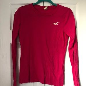 Hollister Top- Hot Pink Long Sleeve Shirt